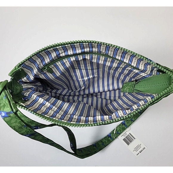 Vera Bradley Original Zip Hipster Green Birds Crossbody Bag (Bluebirds on Green) - Picture 6 of 12
